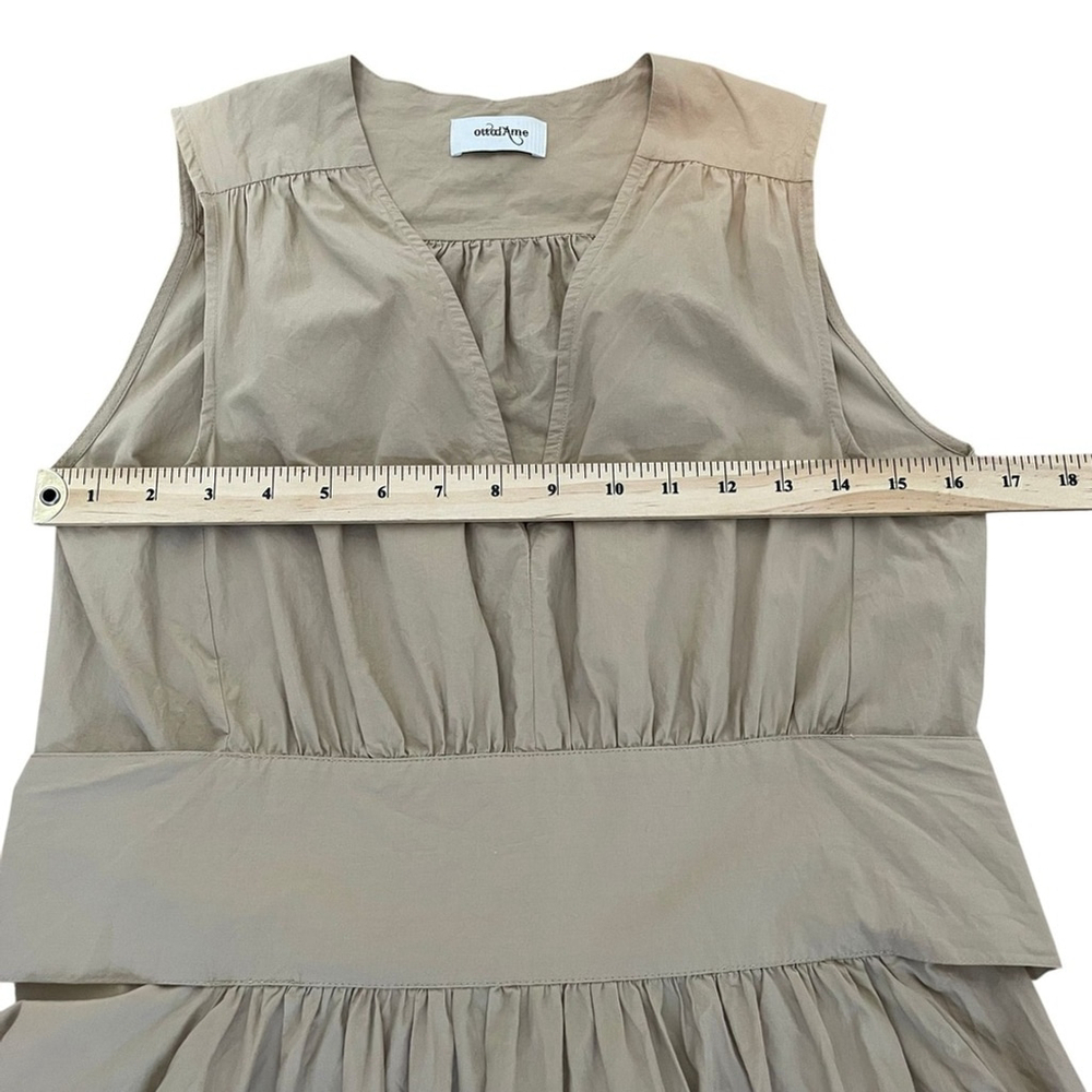 Ottod'Ame Designer Dress Long Poplin Cotton Beige Maxi Casual Chic US 4 - Picture 11 of 16